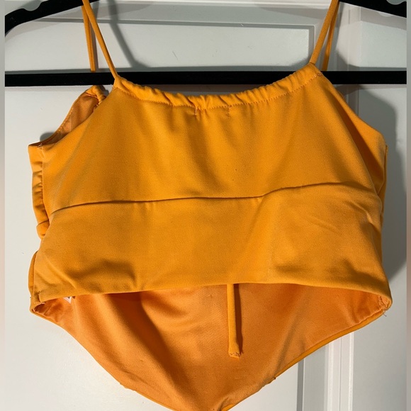 Orange Corset Style Crop Top - Picture 3 of 3